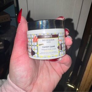 Candy cane whipped body cream
